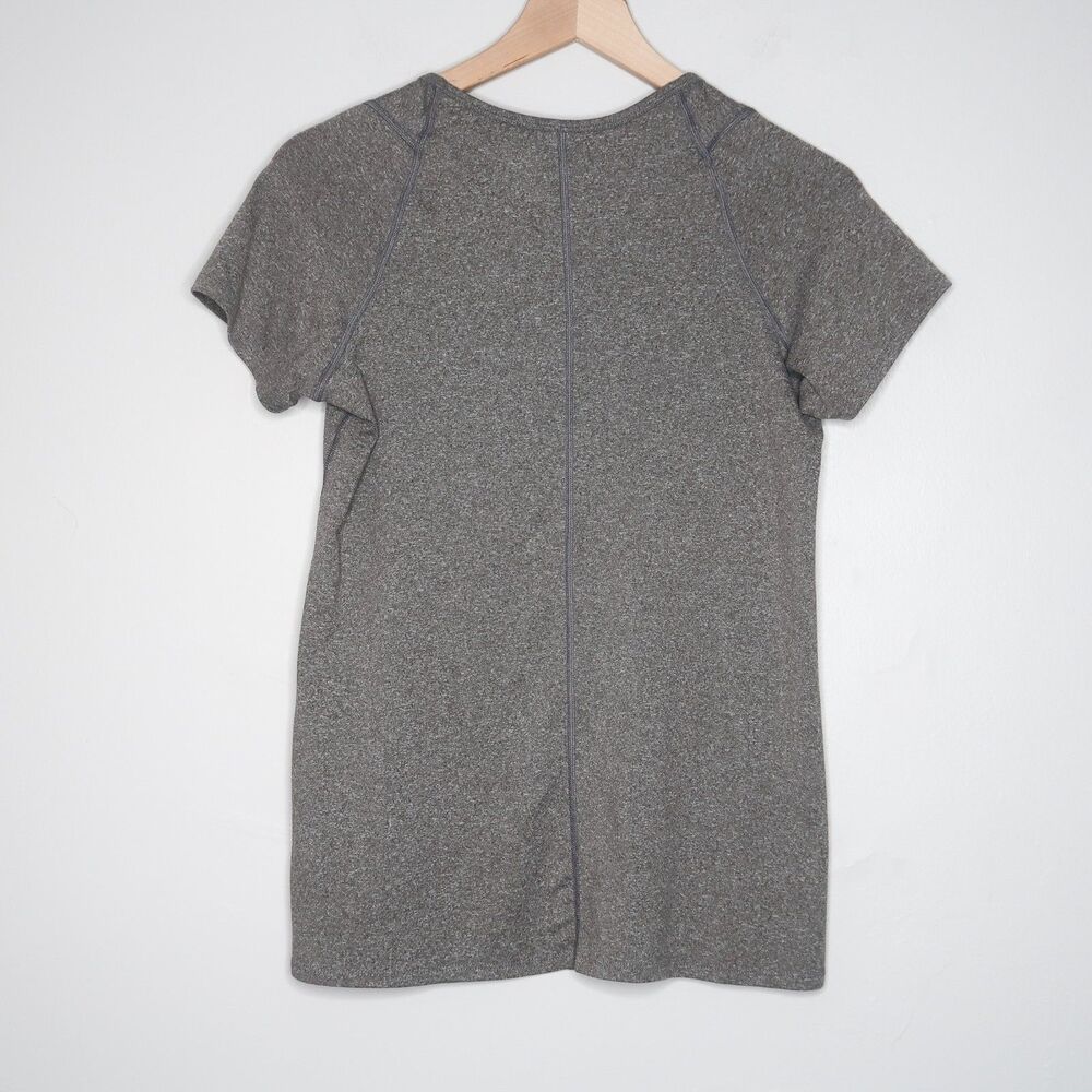 REI Womens Shirt Size Medium Gray Tan Scoop Neck Stretch Hiking Outdoors Active - Picture 2 of 7